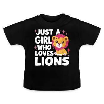 Lion Lion Animal Africa - Baby Organic T-Shirt with Round Neck - black - Front