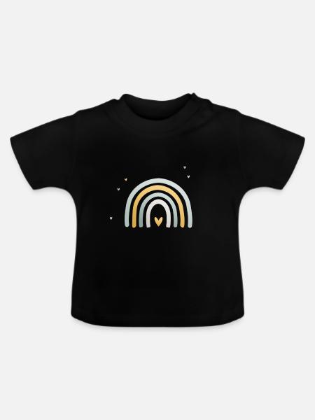 Rainbow boy - Baby Organic T-Shirt with Round Neck - black