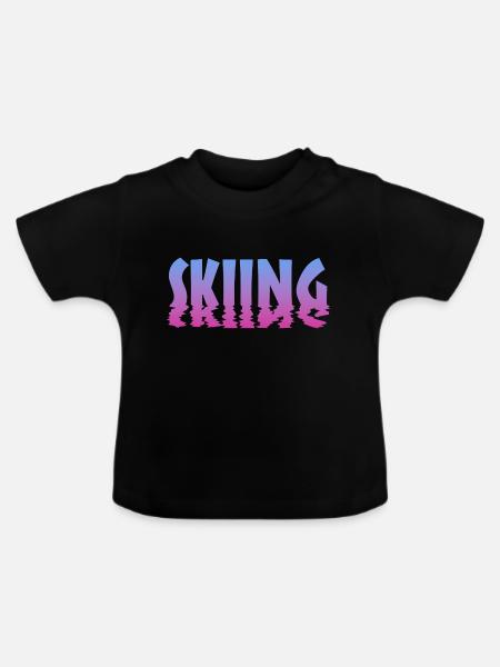Skiing - Baby Bio-T-Shirt mit Rundhals - Schwarz