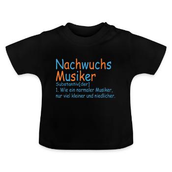 Nachwuchs Musiker Musik Baby Definition Niedlich - Baby Bio-T-Shirt mit Rundhals - Schwarz - Vorne