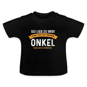 Bald Onkel Neuer Onkel Lustiges Geschenk - Baby Bio-T-Shirt mit Rundhals - Schwarz - Vorne