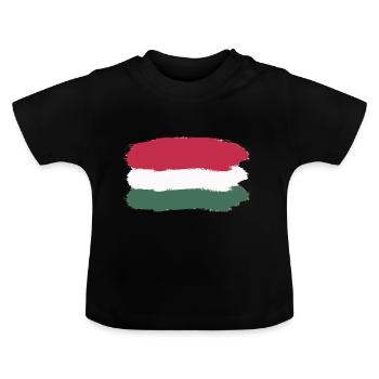 Hongrie - T-shirt bio col rond Bébé - noir - Devant