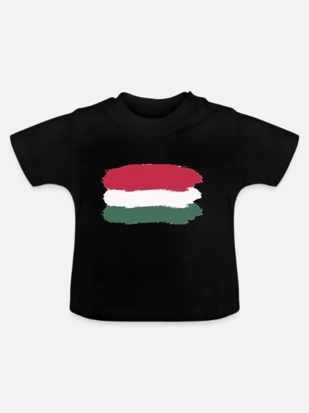 Ungarn - Baby Bio-T-Shirt mit Rundhals - Schwarz