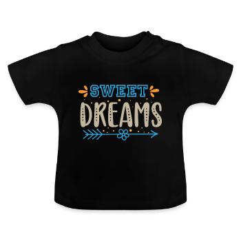 Sweet Dreams - Baby Bio-T-Shirt mit Rundhals - Schwarz - Vorne