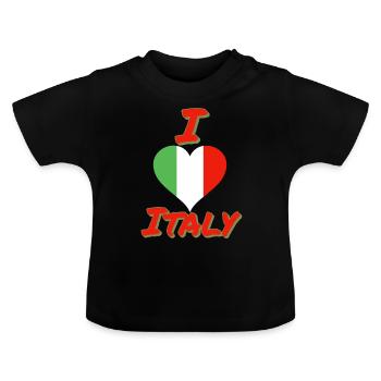 Italie - T-shirt bio col rond Bébé - noir - Devant
