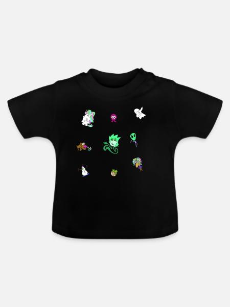 comic comicstyle charakter - Baby Bio-T-Shirt mit Rundhals - Schwarz