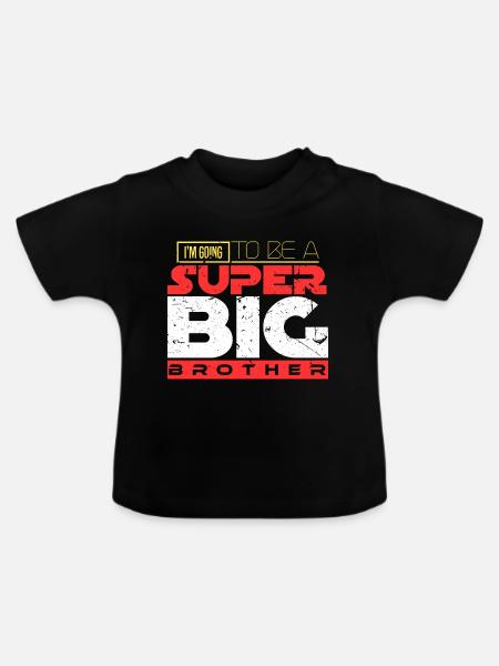 Grand frère - T-shirt bio col rond Bébé - noir