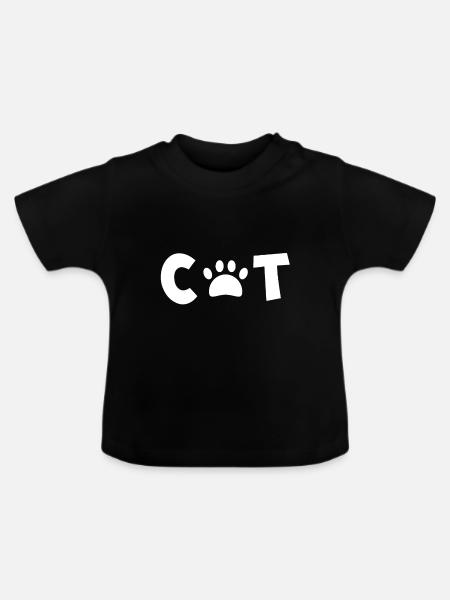 cat - Katze - Baby Bio-T-Shirt mit Rundhals - Schwarz