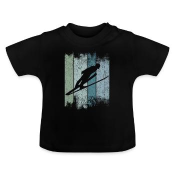 Ski jumping, ski jump, ski jumpers, ski jumping - Baby Organic T-Shirt with Round Neck - black - Front