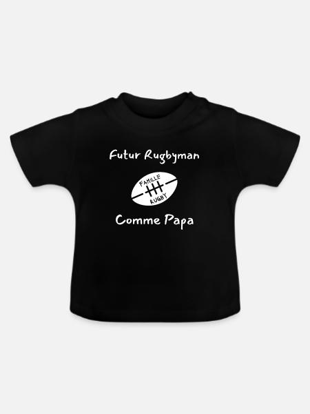 Futur Rugbyman Cadeau Bebe Rugby - T-shirt bio col rond Bébé - noir