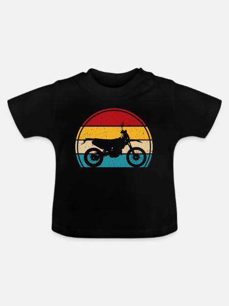 Retro motoCross supercross - Baby Bio-T-Shirt mit Rundhals - Schwarz