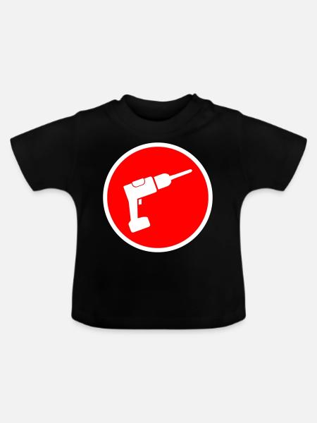 Bohrmaschine - Baby Bio-T-Shirt mit Rundhals - Schwarz