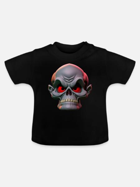 mürrischer Schädel - Baby Bio-T-Shirt mit Rundhals - Schwarz