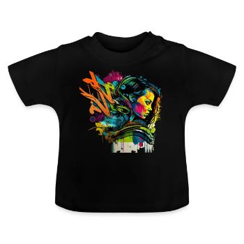 Urban art in graffiti style - T-shirt bio col rond Bébé - noir - Devant
