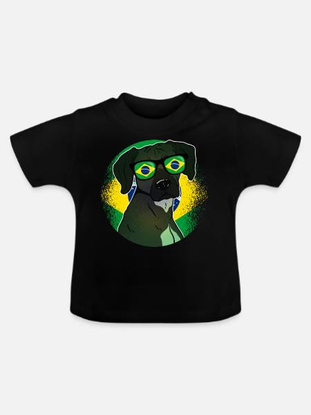 Brasilien - Baby Bio-T-Shirt mit Rundhals - Schwarz