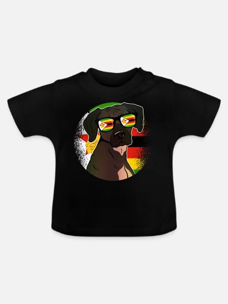 Simbabwe - Baby Bio-T-Shirt mit Rundhals - Schwarz