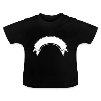 Bannière drapeau drapeau courbé - T-shirt bio col rond Bébé - noir - Devant