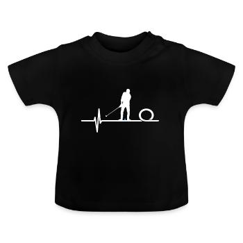 Ballon de golf Golf Heart Line Putter - T-shirt bio col rond Bébé - noir - Devant