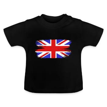 Flag England GB Royaume-Uni - T-shirt bio col rond Bébé - noir - Devant