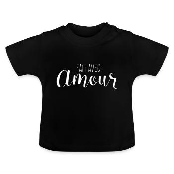 Fait Avec Amour - T-shirt bio col rond Bébé - noir - Devant