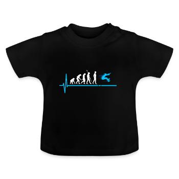 Weitsprung Evolution Leichtathletik - Baby Bio-T-Shirt mit Rundhals - Schwarz - Vorne