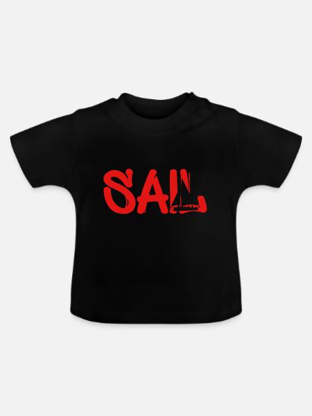 sail rot - Baby Bio-T-Shirt mit Rundhals - Schwarz