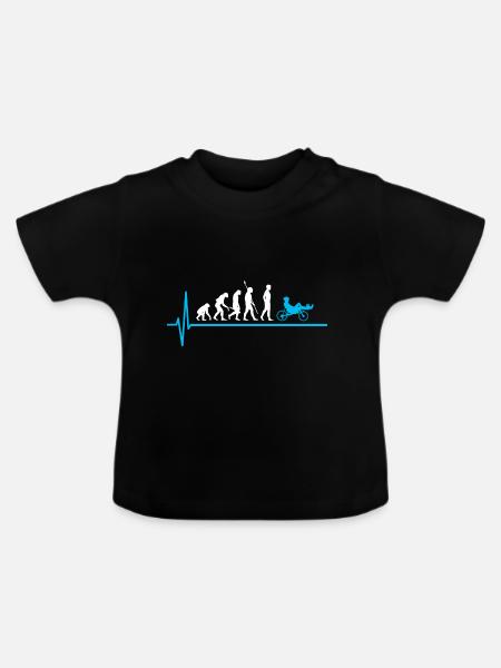 Liegerad Evolution Radfahrer Liegefahrrad - Baby Bio-T-Shirt mit Rundhals - Schwarz