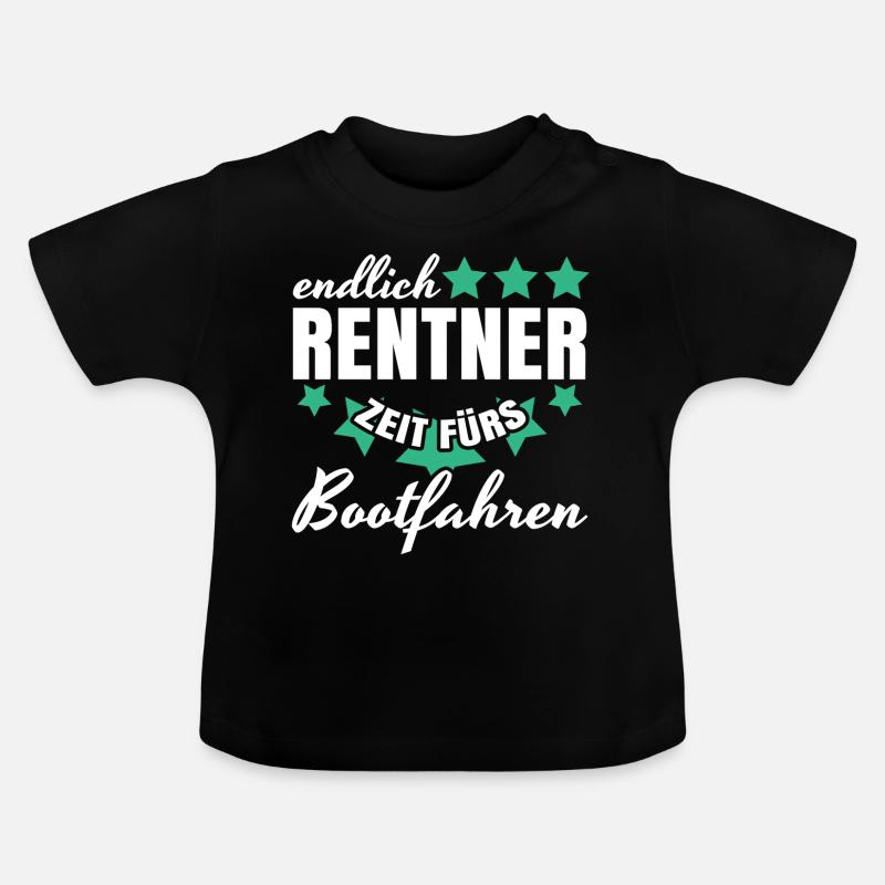 Retraité, bateau, pension, cadeau, bateau, passe-temps, papy - T-shirt bio col rond Bébé - noir