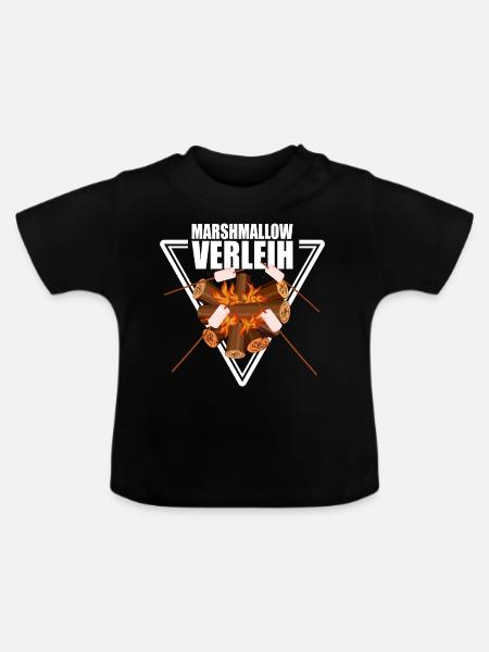 Marshmallow Verleih - Baby Bio-T-Shirt mit Rundhals - Schwarz