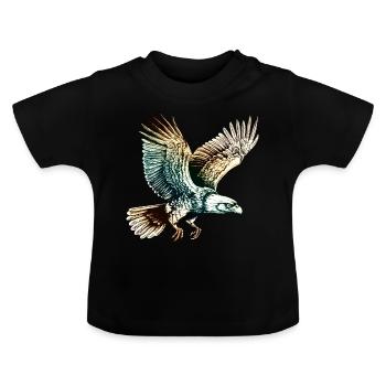 Aigle volant - T-shirt bio col rond Bébé - noir - Devant