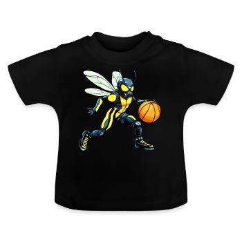 Wasps Basketball Player / Basketball Wasp - Baby Organic T-Shirt with Round Neck - black - Front