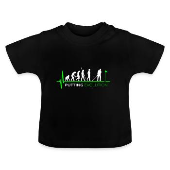 Golf Evolution Golfspieler Putten - Baby Bio-T-Shirt mit Rundhals - Schwarz - Vorne