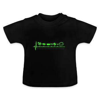 Disk Storage Evolution Technology Nerd - Baby Organic T-Shirt with Round Neck - black - Front