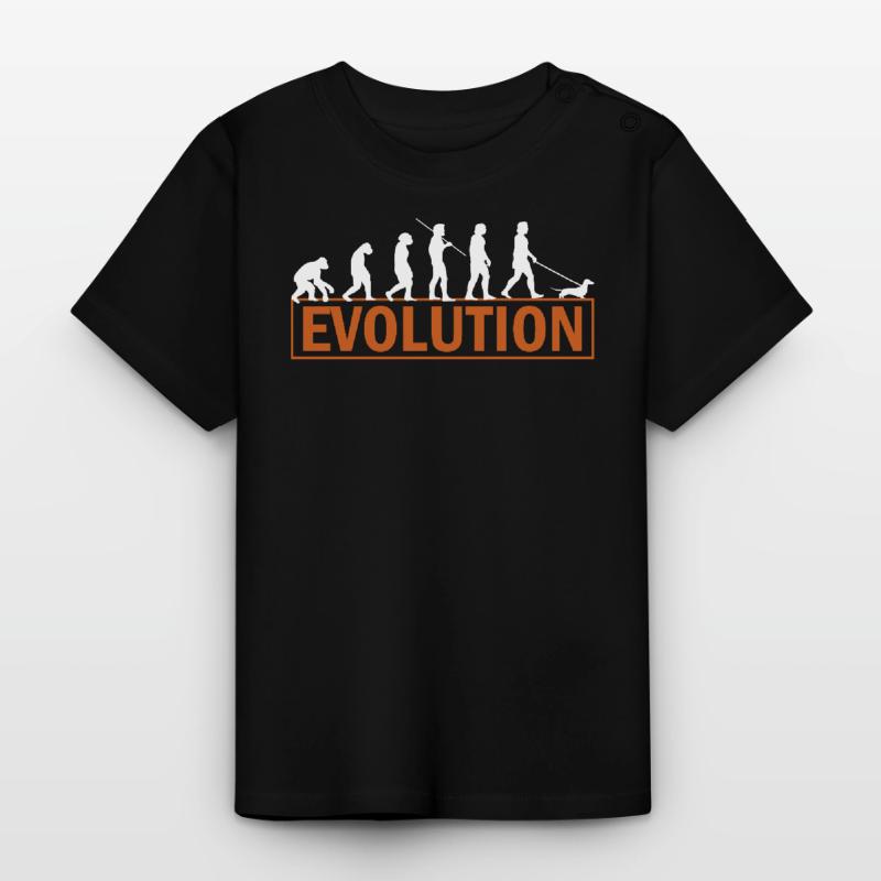 Dackel Evolution Dachshund Teckel Geschenkidee Baby Bio-T-Shirt mit Rundhals