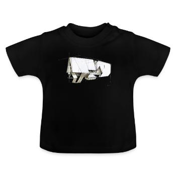 Graphic Design Sketch - Baby Organic T-Shirt with Round Neck - black - Front