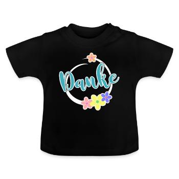 Merci cadre Décoration Merci Merci - T-shirt bio col rond Bébé - noir - Devant