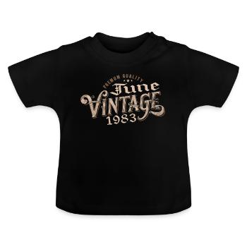 June 1983 Cadeau 41e Anniversaire Vintage 1983 - T-shirt bio col rond Bébé - noir - Devant