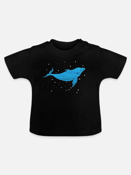dolphin - Baby Organic T-Shirt with Round Neck - black