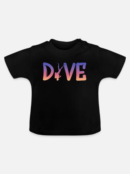 Dive, Diver, Scuba Diving - Baby Bio-T-Shirt mit Rundhals - Schwarz