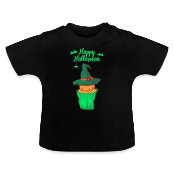 Gâteau au muffin Halloween - T-shirt bio col rond Bébé - noir - Devant