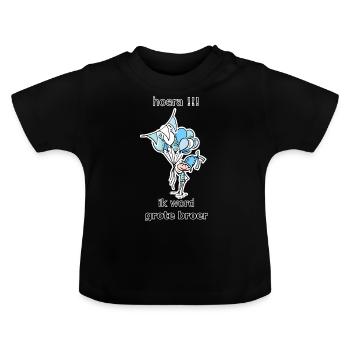 Hourra je vais être un grand frère - t-shirt - T-shirt bio col rond Bébé - noir - Devant