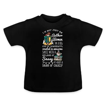 Author writer - Baby Organic T-Shirt with Round Neck - black - Front