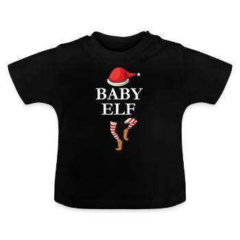 Weihnachten - Baby Elf Familie - Baby Bio-T-Shirt mit Rundhals - Schwarz - Vorne