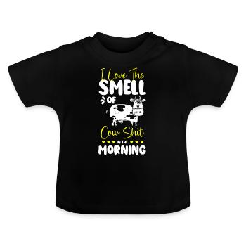 Rind Landwirt Vieh Nutztier - Baby Bio-T-Shirt mit Rundhals - Schwarz - Vorne