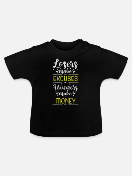 Reich Leben Dollar Geldgeil - Baby Bio-T-Shirt mit Rundhals - Schwarz