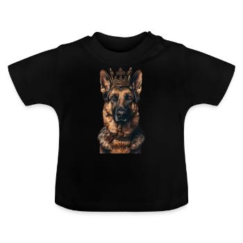 Berger allemand - T-shirt bio col rond Bébé - noir - Devant