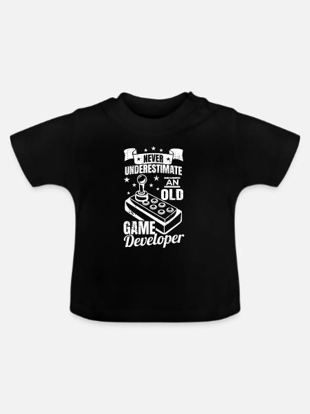 Alter Spieleentwickler Großvater - Baby Bio-T-Shirt mit Rundhals - Schwarz