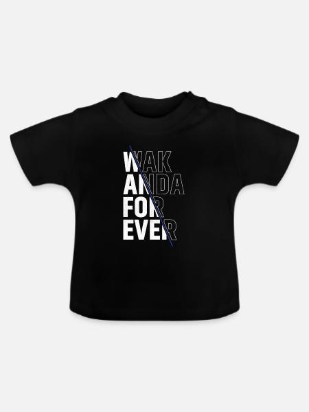 wak anda for ever - Baby Bio-T-Shirt mit Rundhals - Schwarz