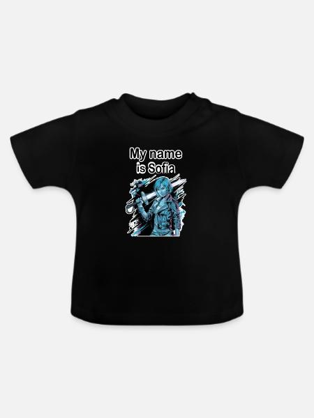 Mein Name ist Sofia 2026 - Baby Bio-T-Shirt mit Rundhals - Schwarz