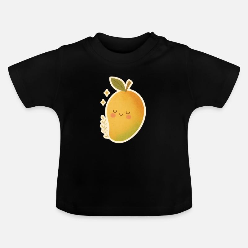 Boho Mango – Kinderkleidung & Geschenkidee - Baby Bio-T-Shirt mit Rundhals - Schwarz